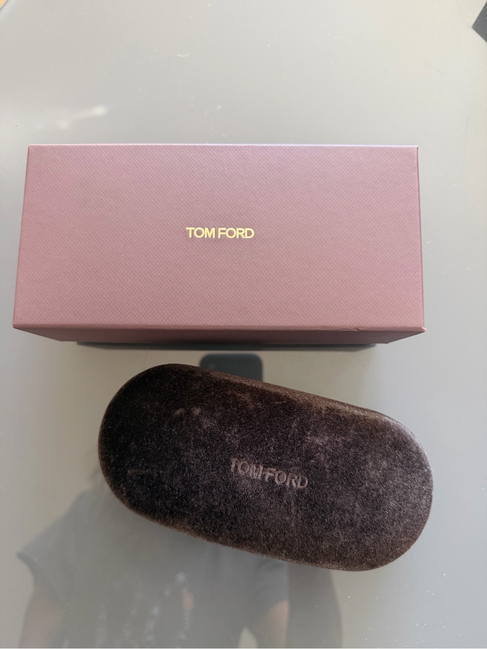 Tom Ford Velvet Sunglass Case with Mauve Box